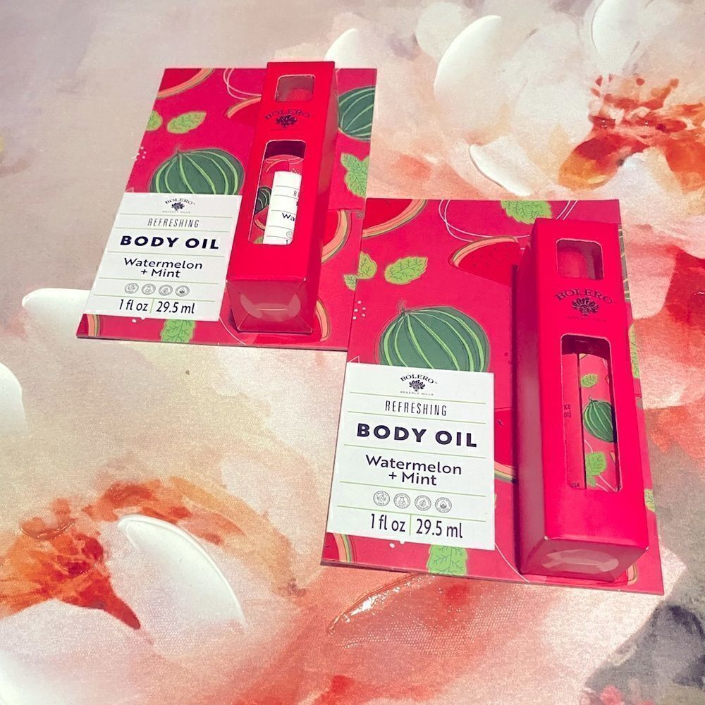 🛍️Bolero Refreshing Body Oil pack of 2 Watermelon 🍉 +Mint 1Fl OZ /29.5ml 🎁